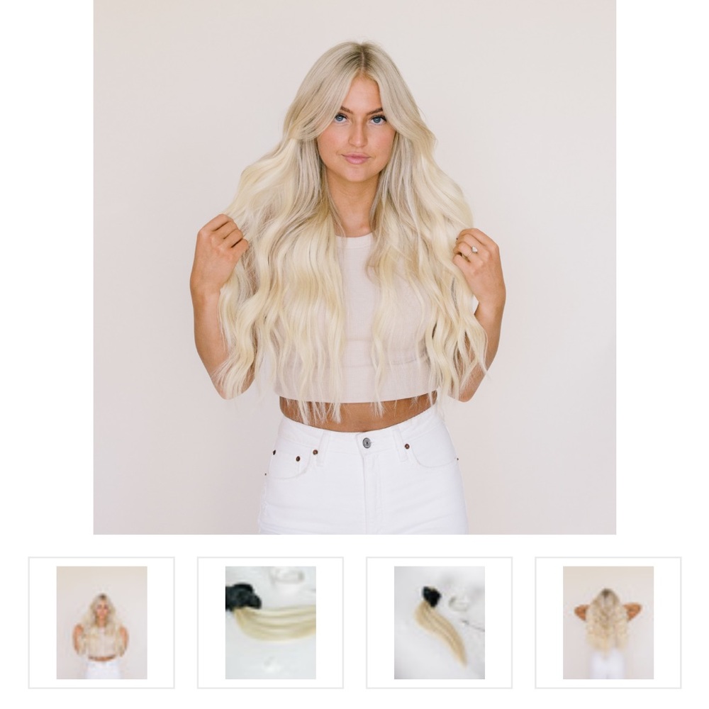 COPY - Never used 22” JZ styles clip in extensions in powdered sugar